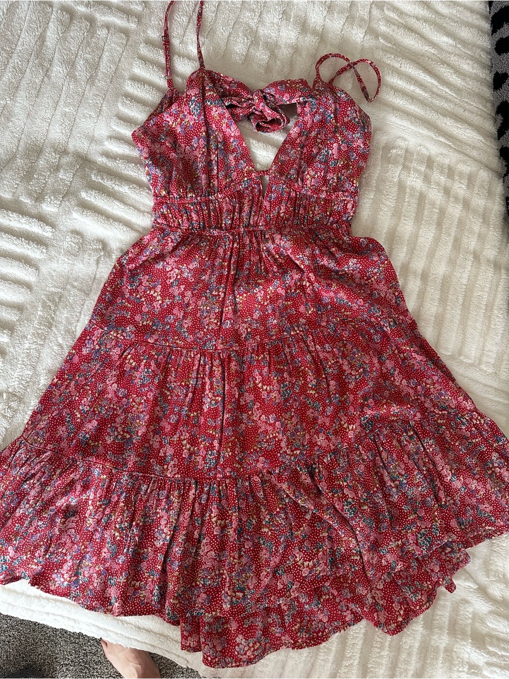 Angie Red Floral Mini Dress